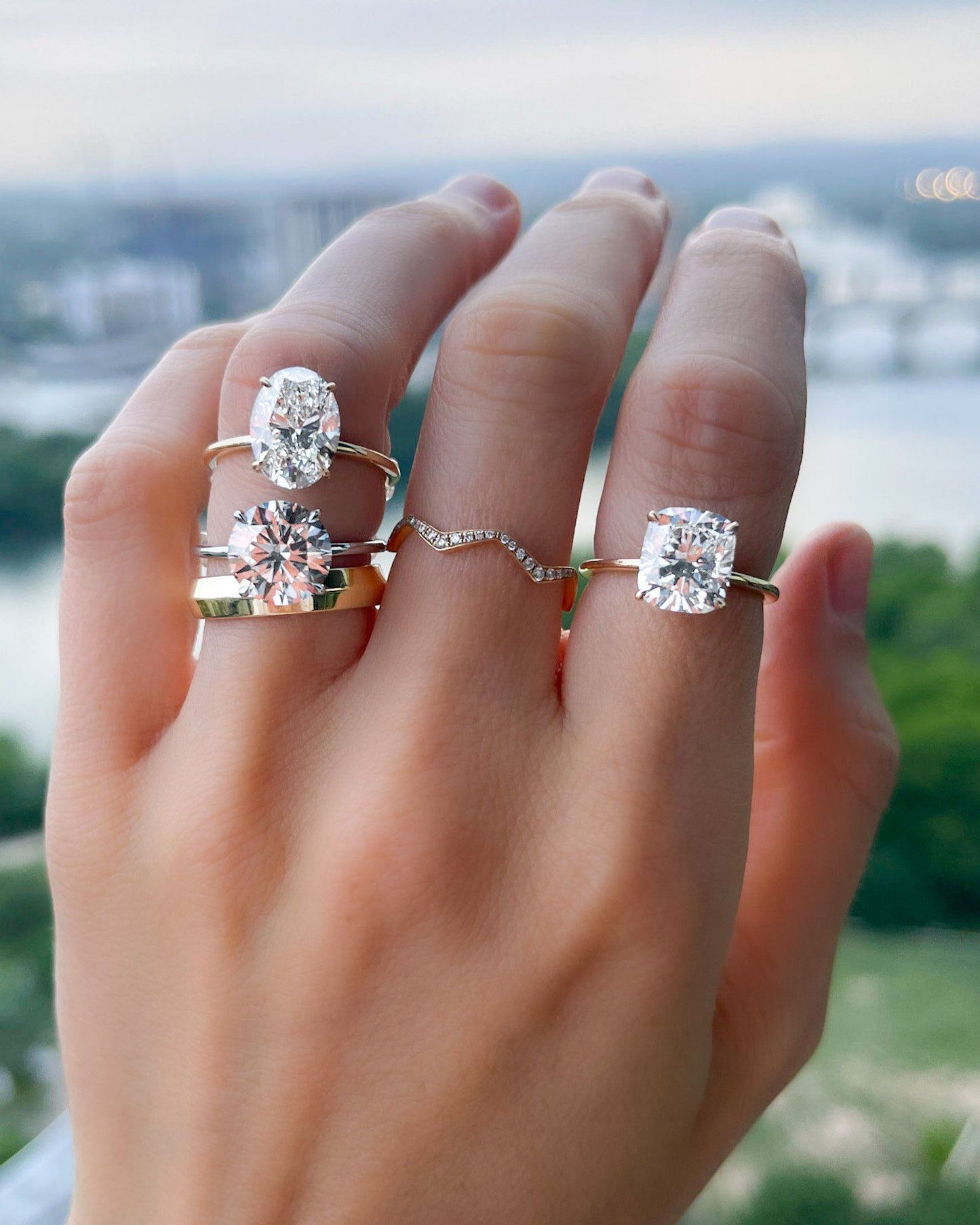 2 CT - 4 CT Elongated Cushion Cut Lab grown Diamond Solitaire Engagement Ring