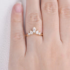 0.6 TCW Marquise Moissanite Curved Cluster Wedding Band