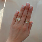 2 CT - 4 CT Marquise Cut Lab grown Diamond Hidden Halo & Pave Engagement Ring