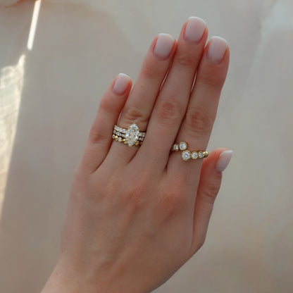 2 CT - 4 CT Marquise Cut Lab grown Diamond Hidden Halo & Pave Engagement Ring