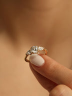 1 CT - 3 CT Round Cut Lab grown Diamond Three Stone Engagement Ring