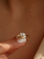1 CT - 3 CT Pear Cut Lab grown Diamond Solitaire Engagement Ring