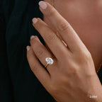 2 CT - 3 CT Oval Cut Hidden Halo Moissanite Engagement Ring