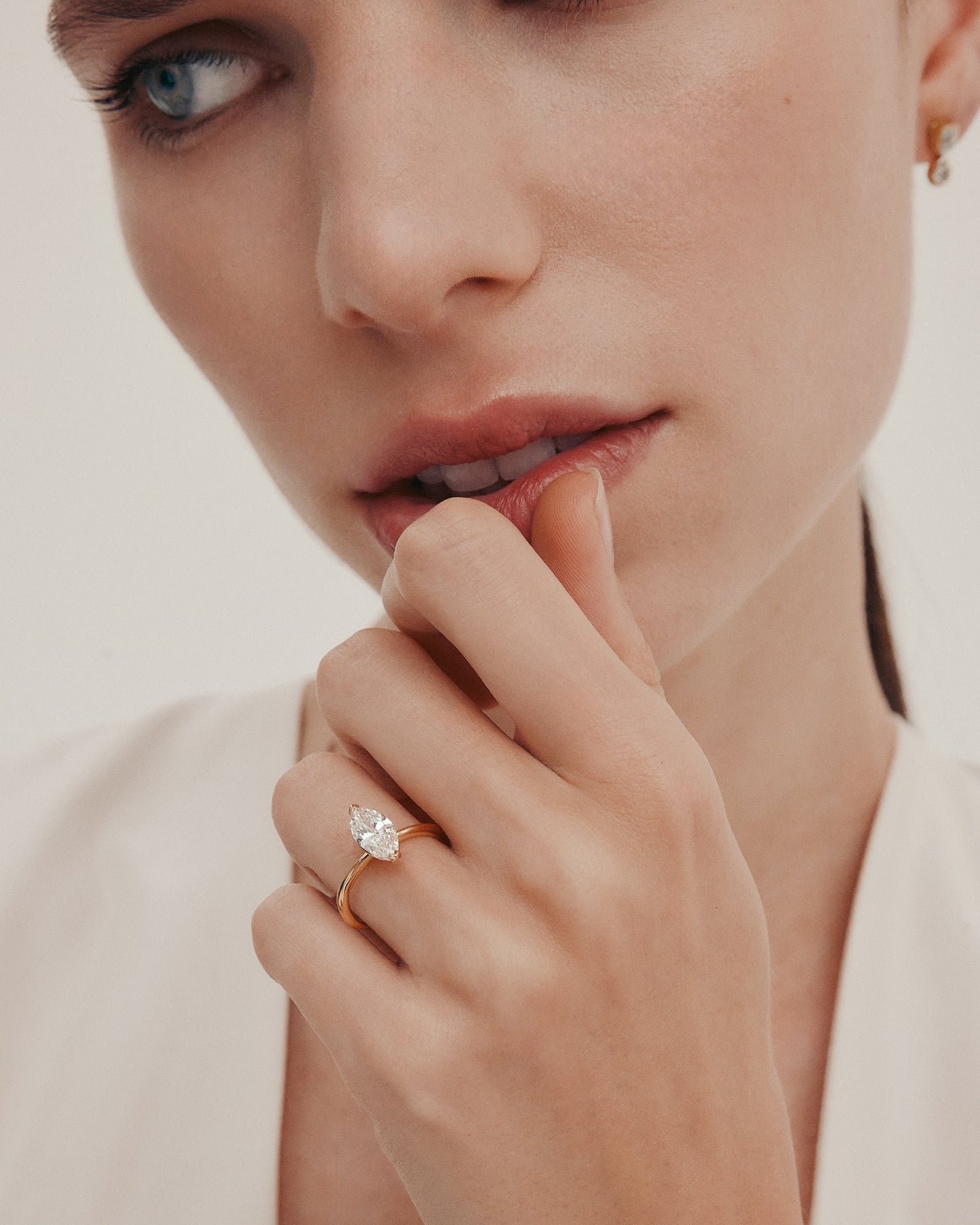 1.6 CT - 2.6 CT Marquise Cut Lab grown Diamond Two Prong Solitaire Engagement Ring