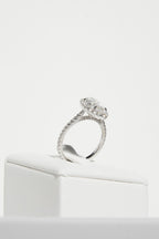 2.5 CT - 3.5 CT Marquise Cut Halo & Pave Moissanite Engagement Ring