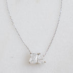 1.73 TCW Pear & Radiant Moissanite Diamond Toi et Moi Necklace