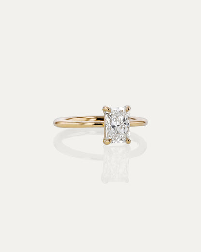 1 CT - 3 CT Radiant Cut Lab grown Diamond Solitaire Engagement Ring