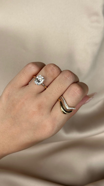 0.22 TCW Round CVD Diamond Dual Pave Wedding Band