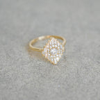 0.34 CT Round Cut Moissanite Art Deco Mosaic Engagement Ring