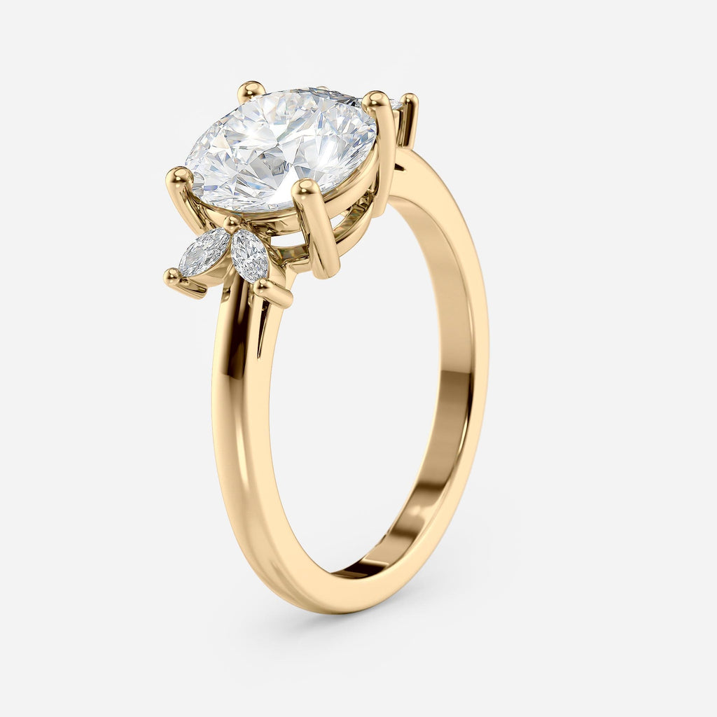 2 CT Round Cut Five Stone Cluster Moissanite Engagement Ring