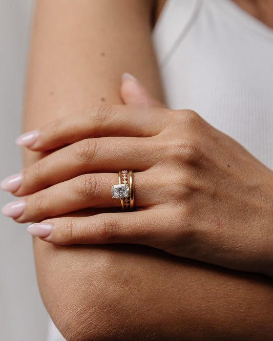 0.38 TCW Round CVD Diamond Shared Prong Half Eternity Wedding Band