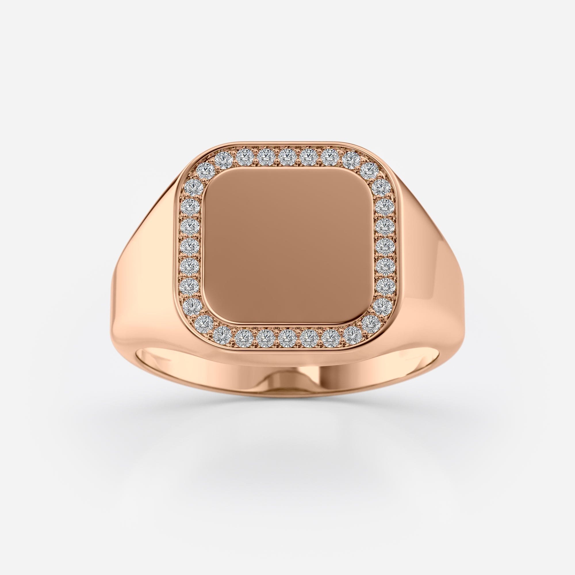 0.12 TCW Round Signet Moissanite Engagement Ring