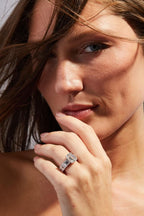 5 CT Emerald Cut Eternity Style Side Stone Moissanite Engagement Ring