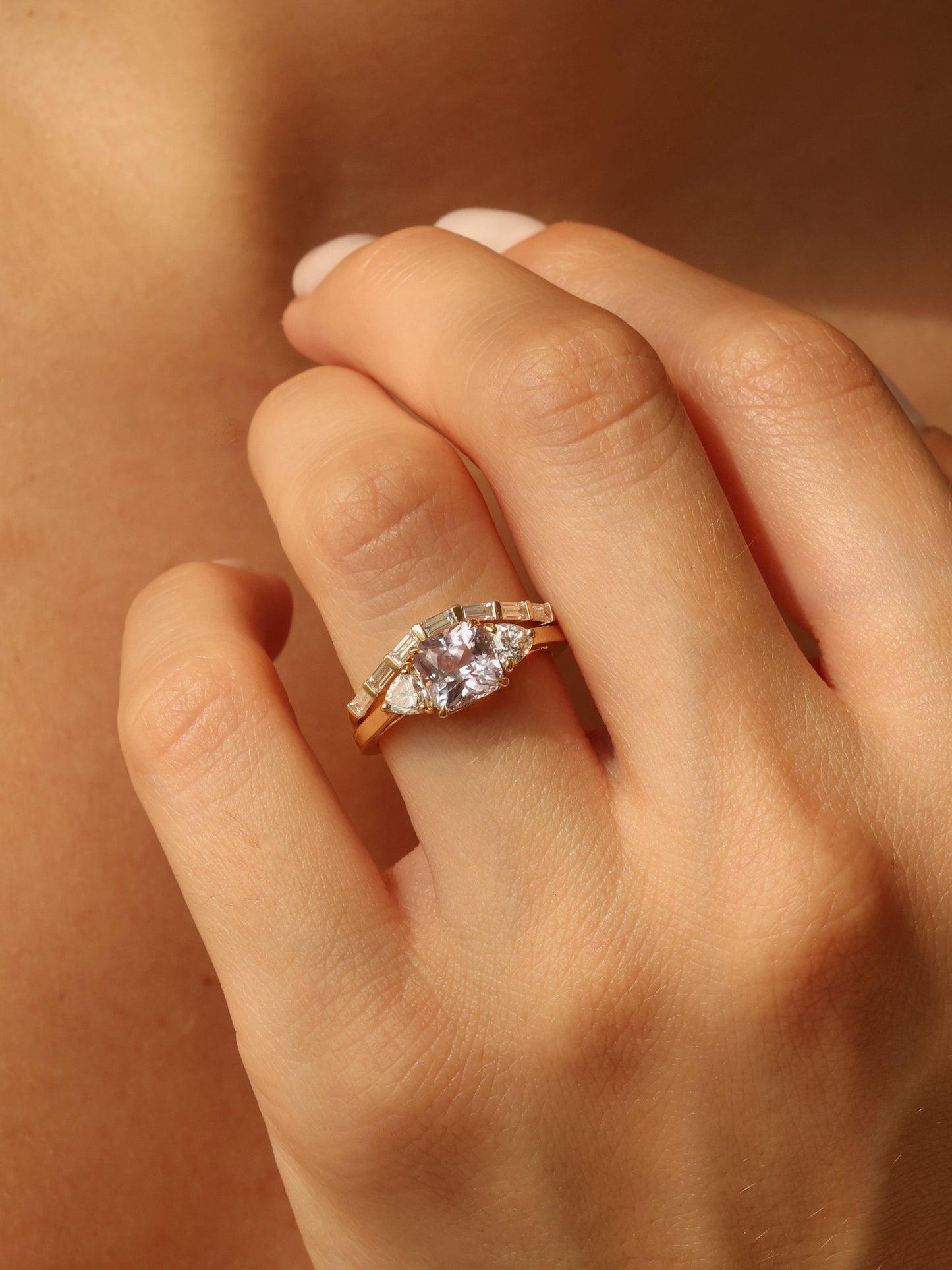 0.37 TCW Baguette CVD Diamond Curved Wedding Band