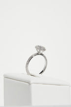 1.5 CT - 2.5 CT Oval Cut Halo & Pave Moissanite Engagement Ring