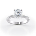 2 CT Round Cut Twisted Pave Moissanite Engagement Ring