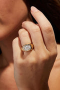 3 CT Emerald Cut Flush Set Moissanite Engagement Ring