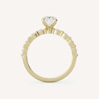 1 CT - 2 CT Oval Cut Lab grown Diamond Side Stones Engagement Ring