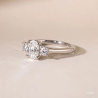 1 CT Oval Cut Three Stone Moissanite Engagement Ring