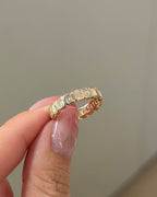 1.95 TCW Emerald CVD Diamond Bezel Eternity Wedding Band