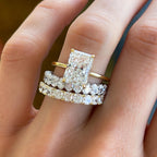 1.4 TCW Radiant CVD Diamond Petite Shared Prong Wedding Band