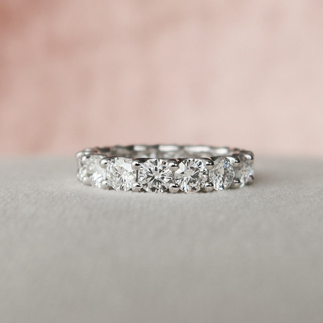3.0 CT Oval Cut Hidden Halo Moissanite Eternity Bridal Set