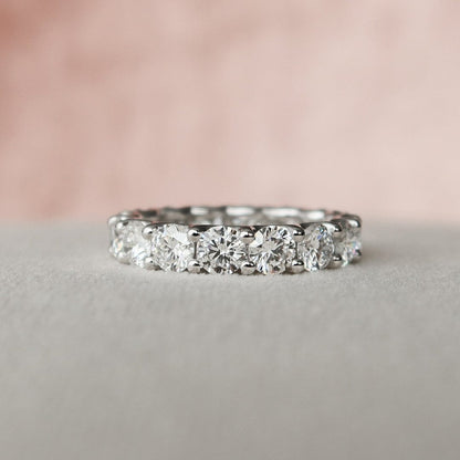 3.0 CT Oval Cut Hidden Halo Moissanite Eternity Bridal Set