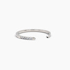 0.08 TCW Round Moissanite Open Cuff Wedding Band