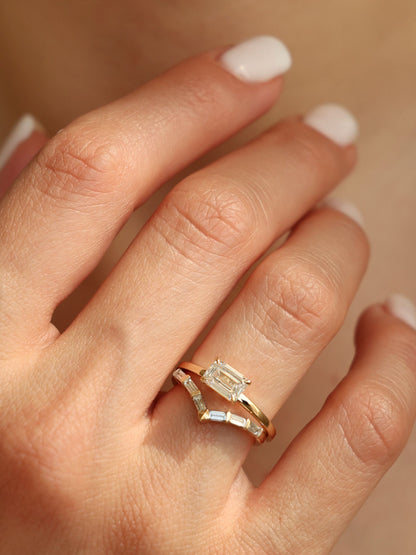 1 CT - 3 CT East-West Radiant Cut Lab grown Diamond Solitaire Engagement Ring