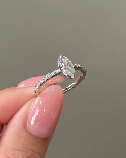 Marquise Cut Lab grown Diamond Bezel Style Engagement Ring