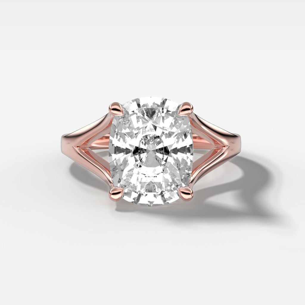 1 CT - 3 CT Elongated Cushion Cut Lab grown Diamond Split Shank Engagement Ring