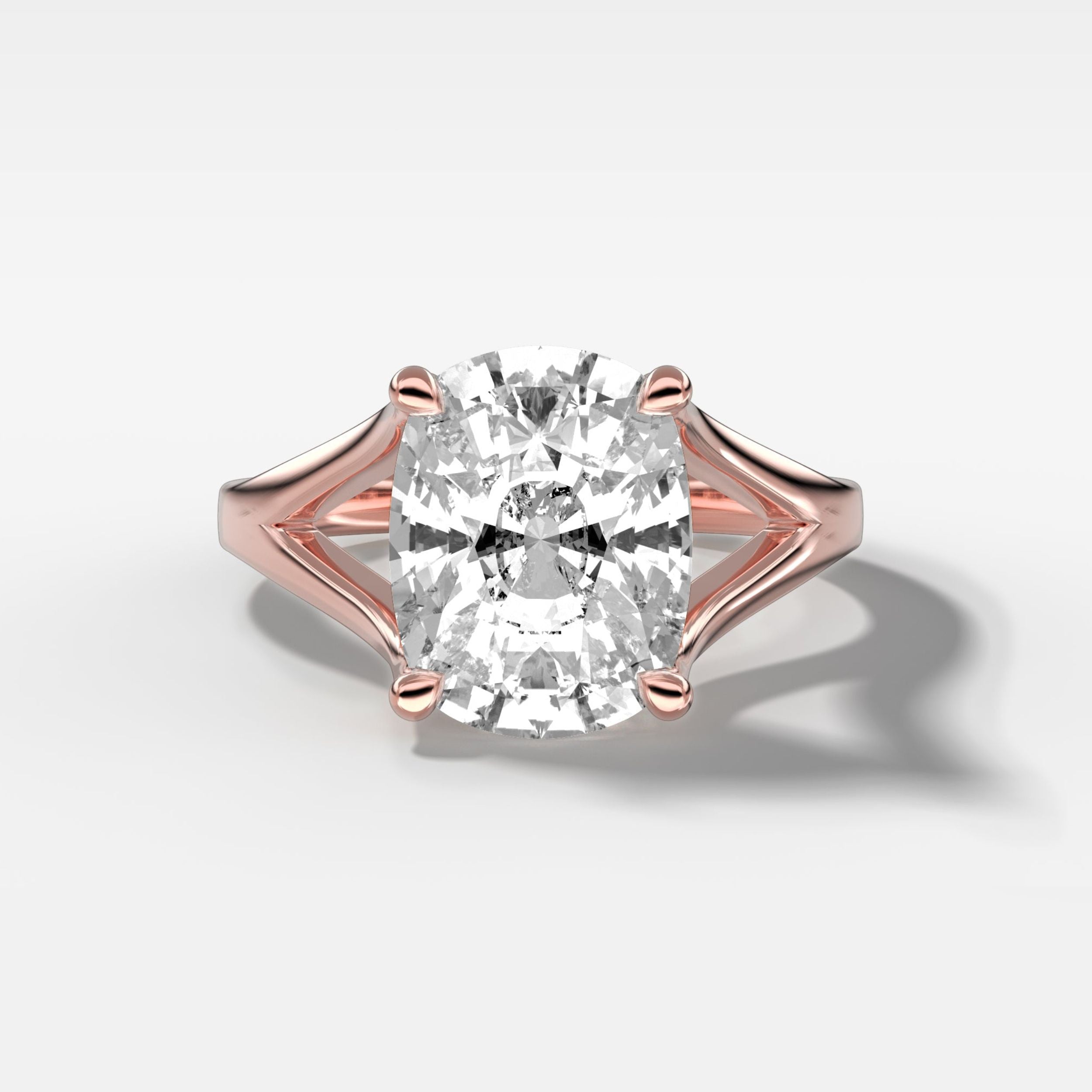 1 CT - 3 CT Elongated Cushion Cut Lab grown Diamond Split Shank Engagement Ring