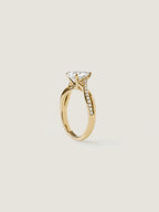 1 CT - 2 CT Pear Cut Lab grown Diamond Twisted Pave Setting Engagement Ring