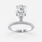 1.5 CT - 2.5 CT Round Cut Hidden Halo & Dainty Pave Moissanite Engagement Ring