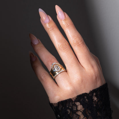 1.09 CT -3.09 CT Emerald Cut Lab grown Diamond Half Bezel Solitaire Engagement Ring