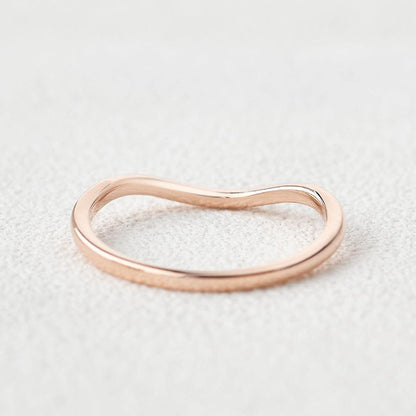 Plain Wave Style Wedding Band