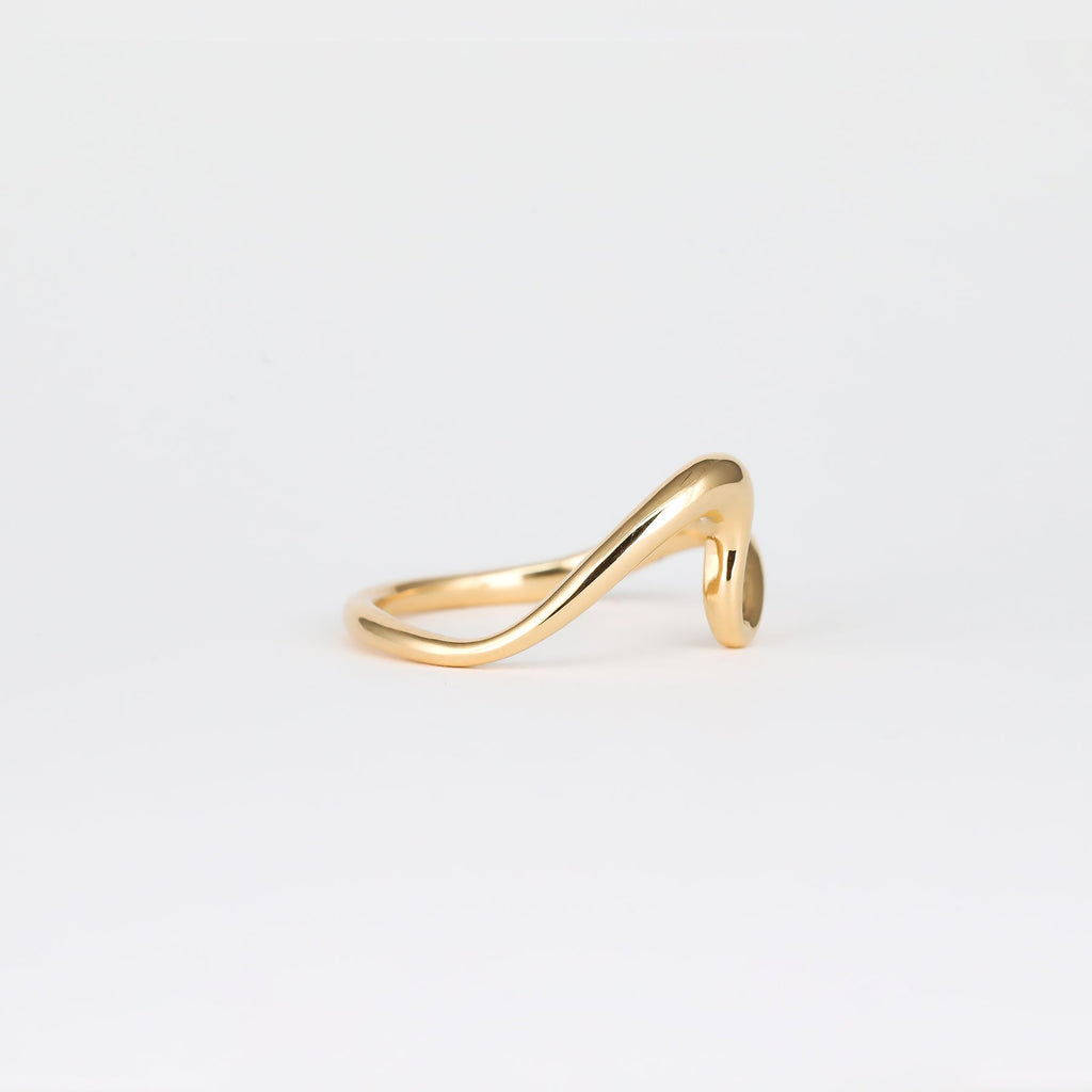Plain Organic Curved Wedding Band