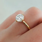 1 CT - 3 CT Round Cut Lab grown Diamond Hidden Halo Engagement Ring