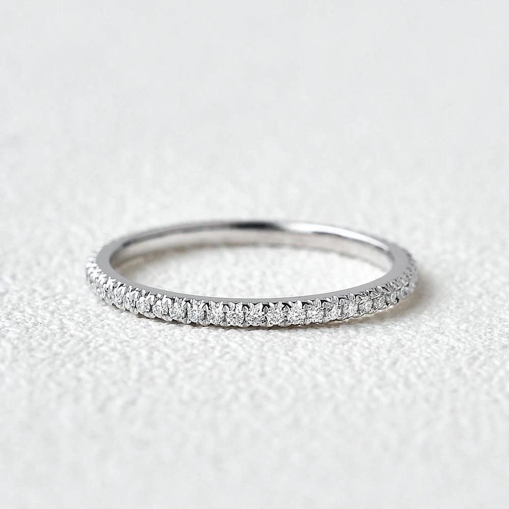 0.2 TCW Round Moissanite Full Eternity Wedding Band