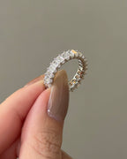 3.72 TCW Emerald CVD Diamond Full Eternity Wedding Band