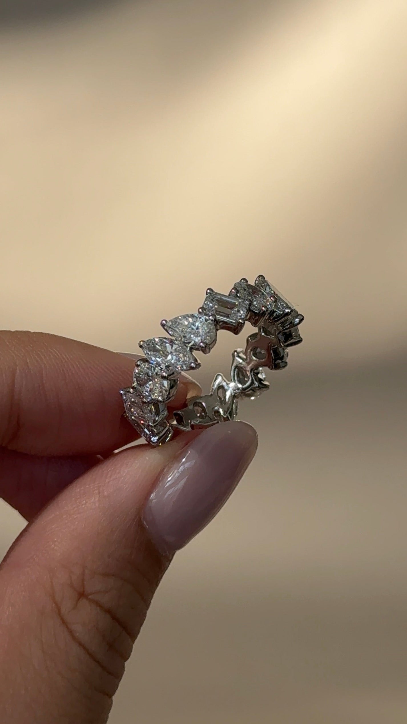 5.05 TCW Mix Fancy CVD Diamond Full Eternity Wedding Band