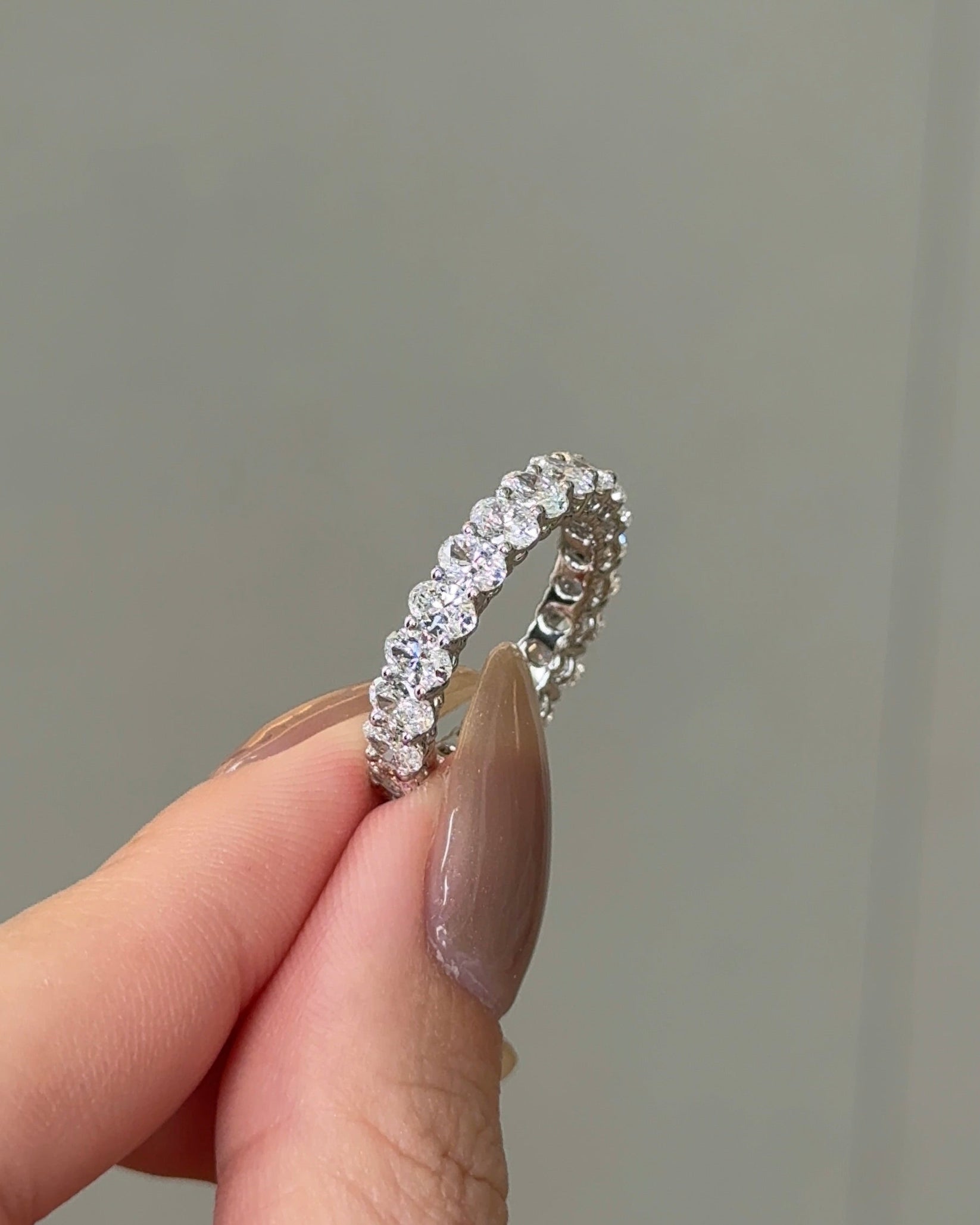 3.38 TCW Oval CVD Diamond Full Eternity Wedding Band