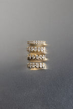 1.1 TCW Oval Moissanite Bezel Set Half Eternity Wedding Band