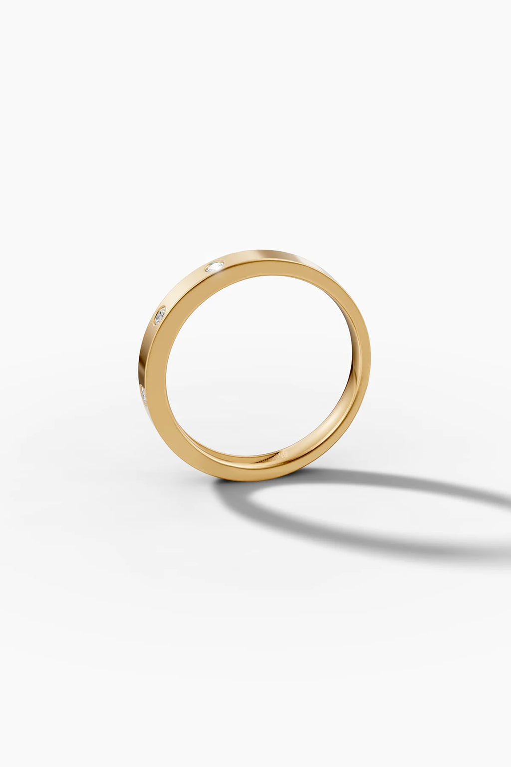 0.1 TCW Round Moissanite Flush Setting Wedding Band