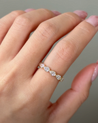 1.37 TCW Pear CVD Diamond Half Eternity with Bezel Wedding Band