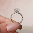 2.5 CT Round Cut Hidden Halo Moissanite Eternity Bridal Set