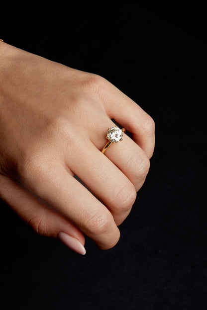 1.5 CT - 2.5 CT Round Cut Lab grown Diamond Solitaire Engagement Ring