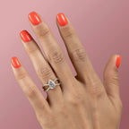 2 CT - 3 CT Pear Cut Criss-Cross Pave Moissanite Engagement Ring