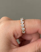 1.7 TCW Heart CVD Diamond Half Eternity with Bezel Wedding Band