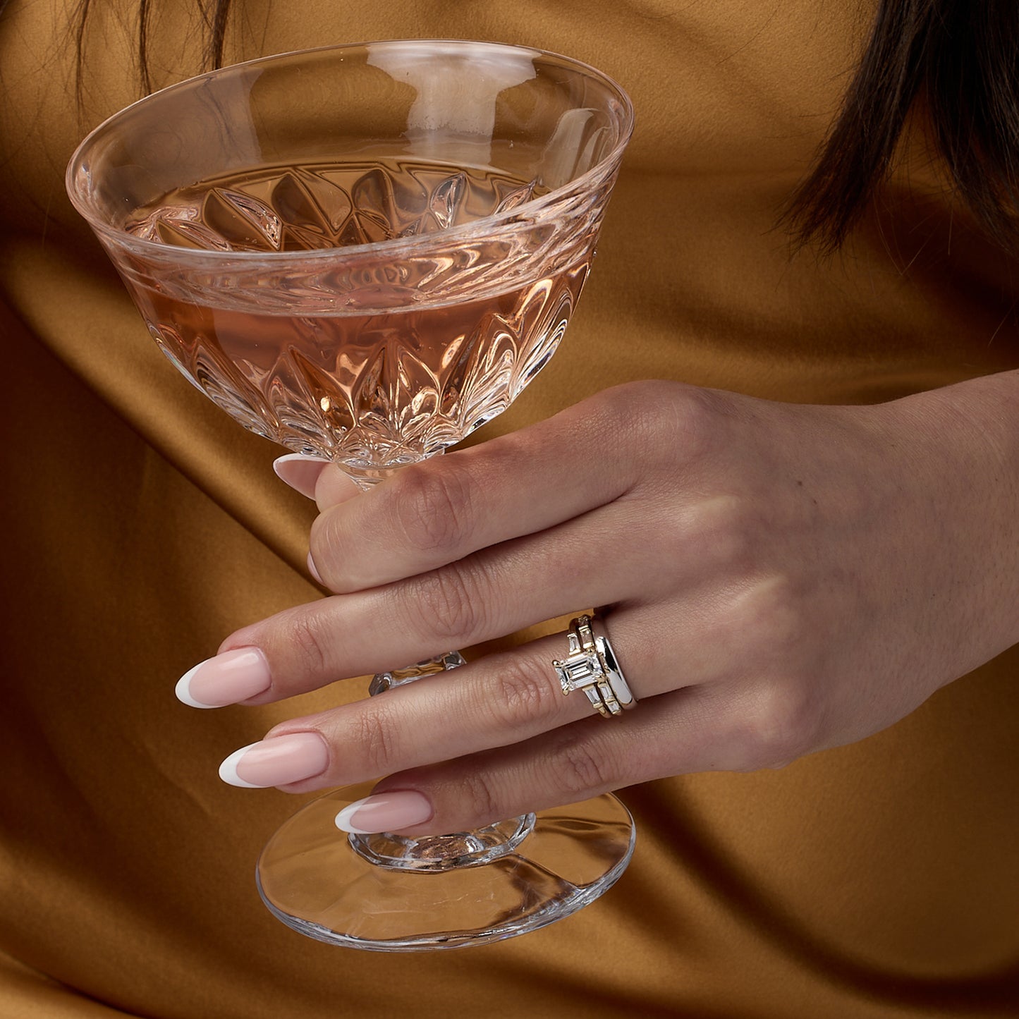 1.56 CT - 3.56 CT Emerald Cut Lab grown Diamond Three Stone Engagement Ring